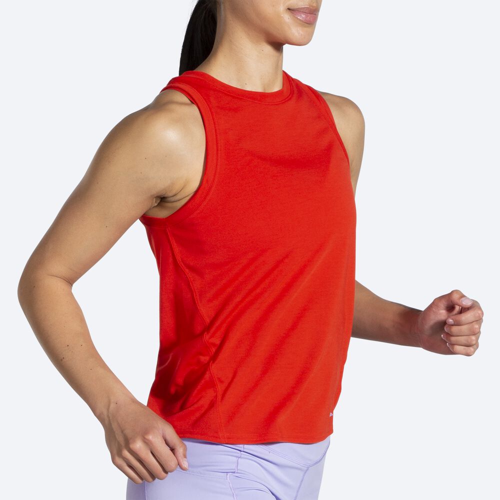 Camiseta Tirantes Brooks Distance Mujer Rojas | CR07289