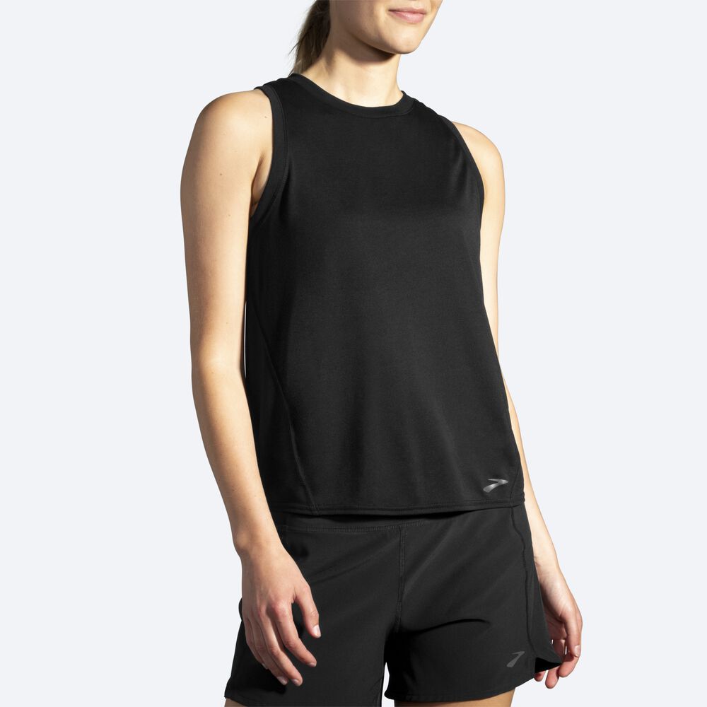 Camiseta Tirantes Brooks Distance Mujer Negras | CR07296