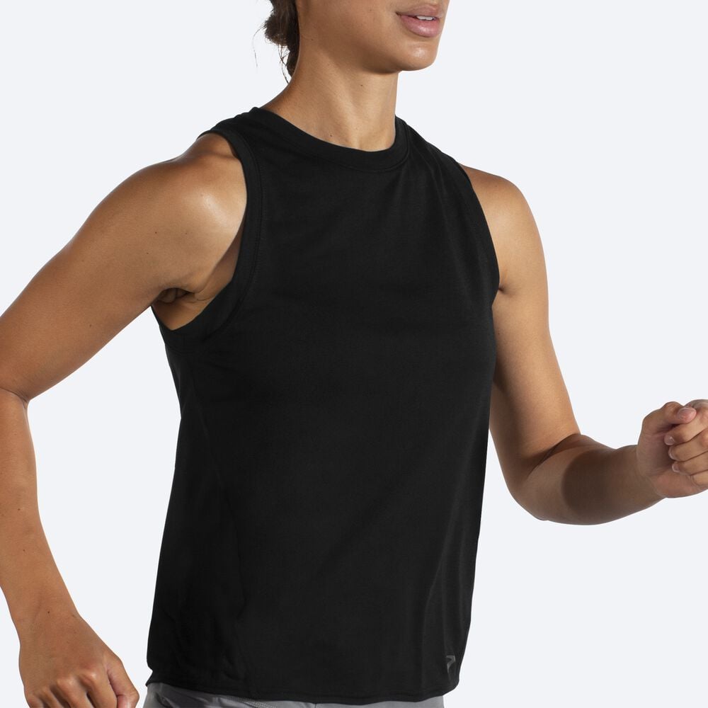 Camiseta Tirantes Brooks Distance Mujer Negras | CR07296