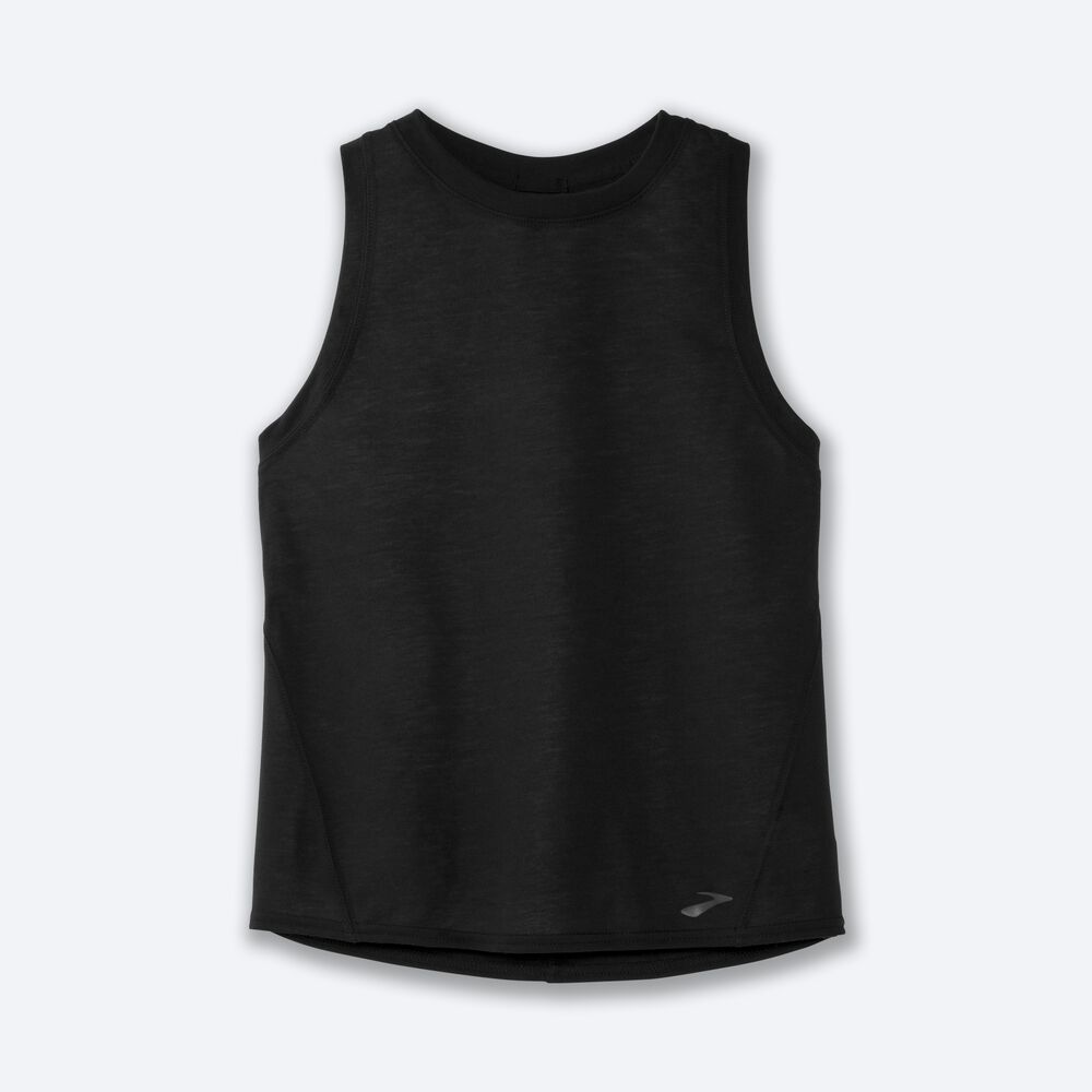 Camiseta Tirantes Brooks Distance Mujer Negras | CR07296