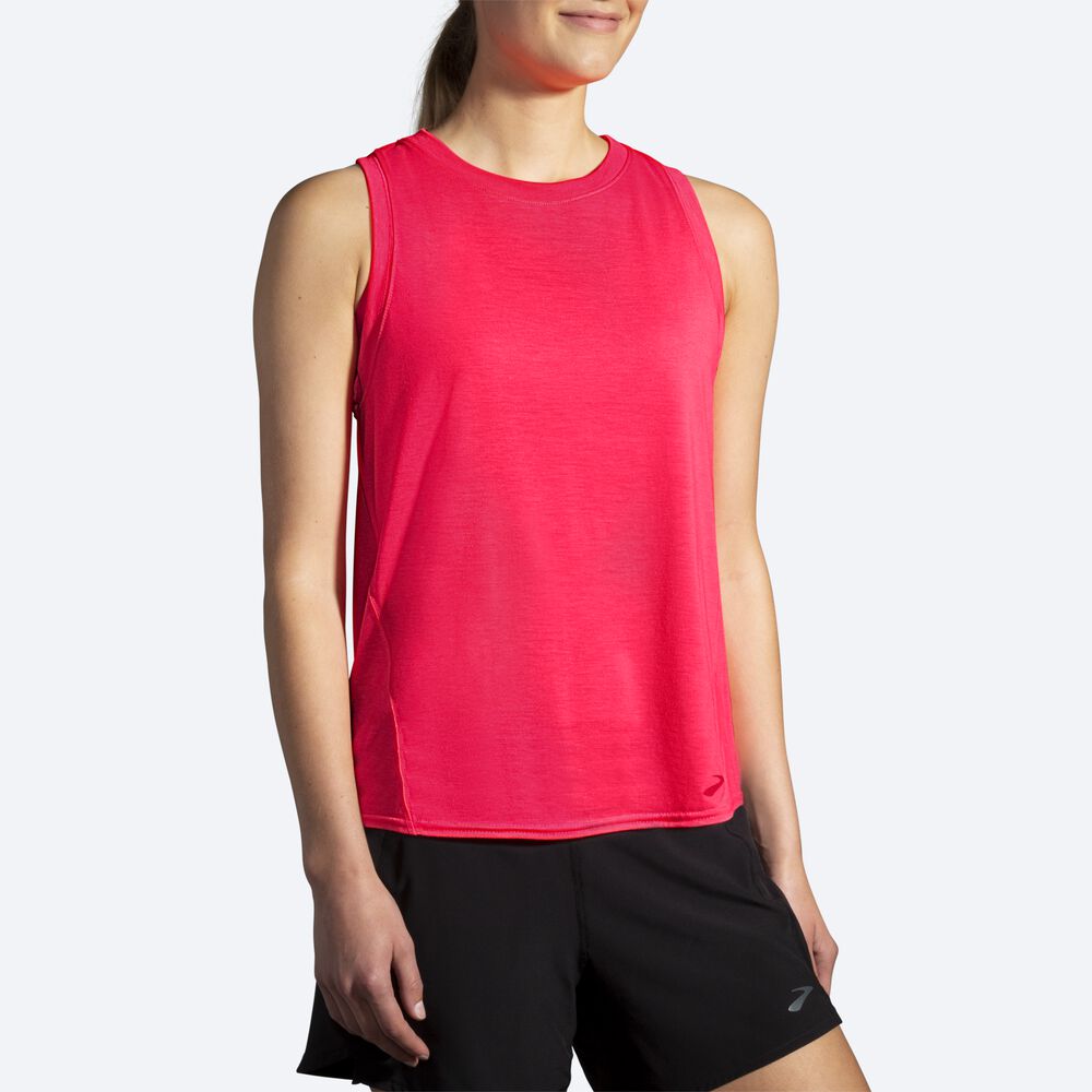 Camiseta Tirantes Brooks Distance Mujer Rosas | CR13698