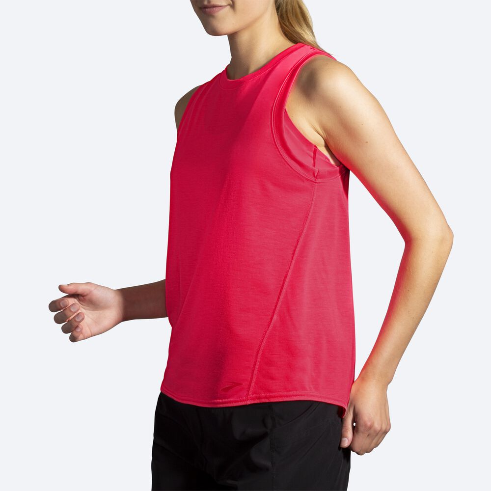 Camiseta Tirantes Brooks Distance Mujer Rosas | CR13698