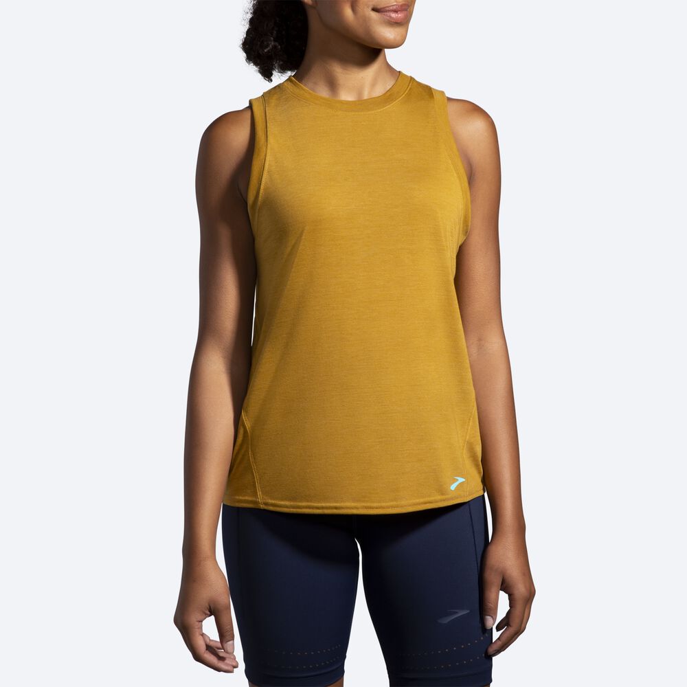 Camiseta Tirantes Brooks Distance Mujer Verde Oliva | CR29453