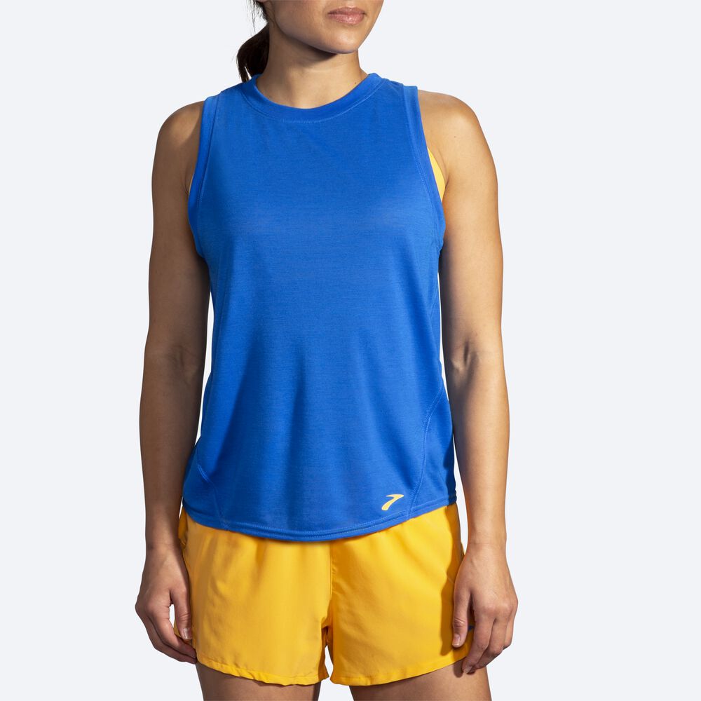 Camiseta Tirantes Brooks Distance Mujer Azules | CR37956