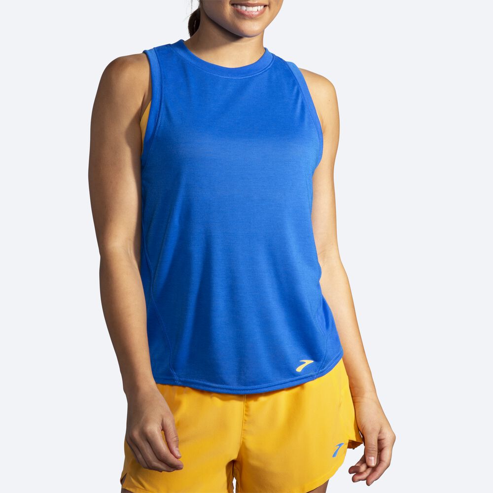 Camiseta Tirantes Brooks Distance Mujer Azules | CR37956