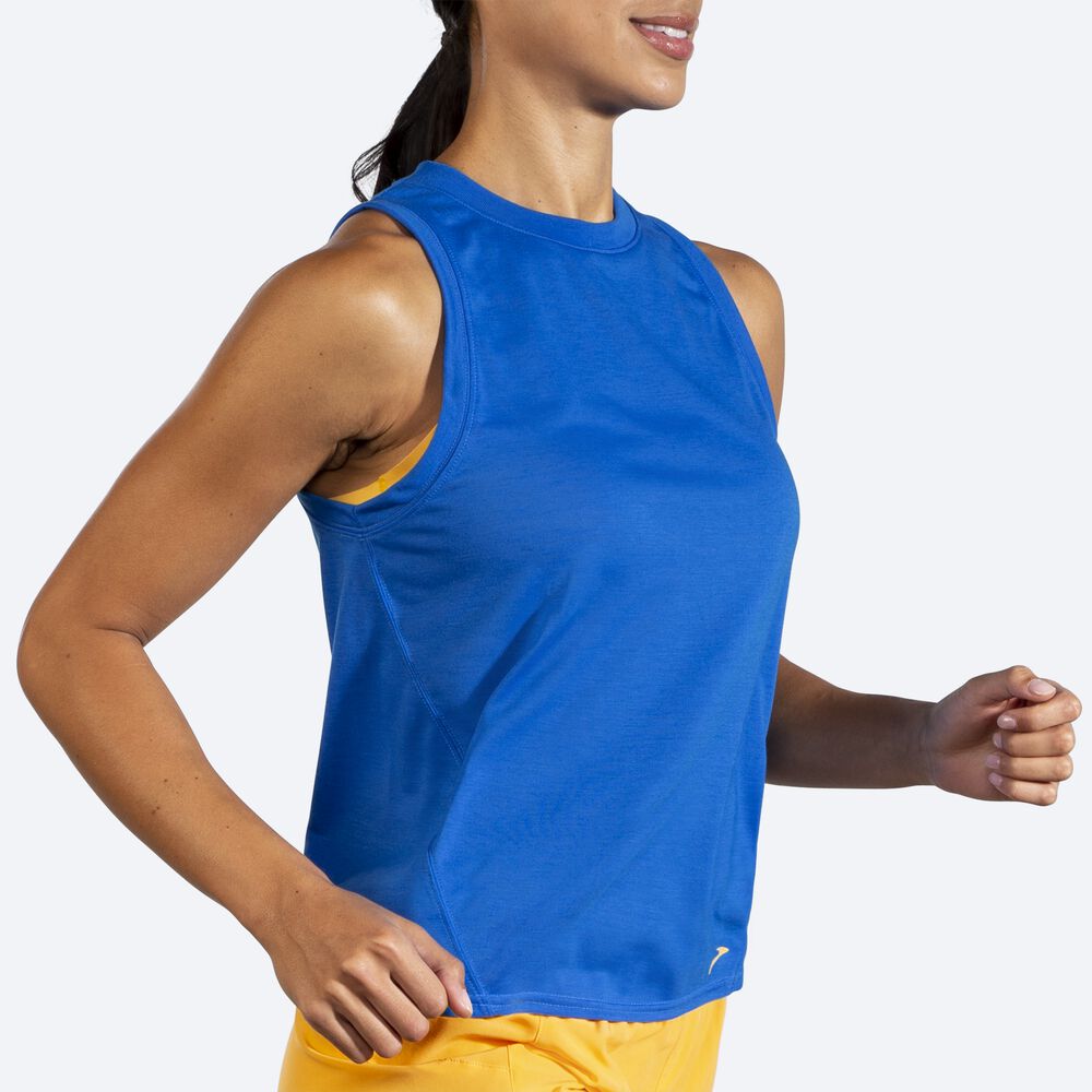 Camiseta Tirantes Brooks Distance Mujer Azules | CR37956