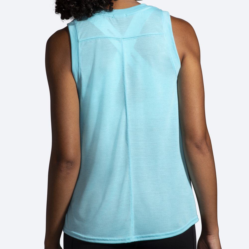 Camiseta Tirantes Brooks Distance Mujer Turquesa | CR46039