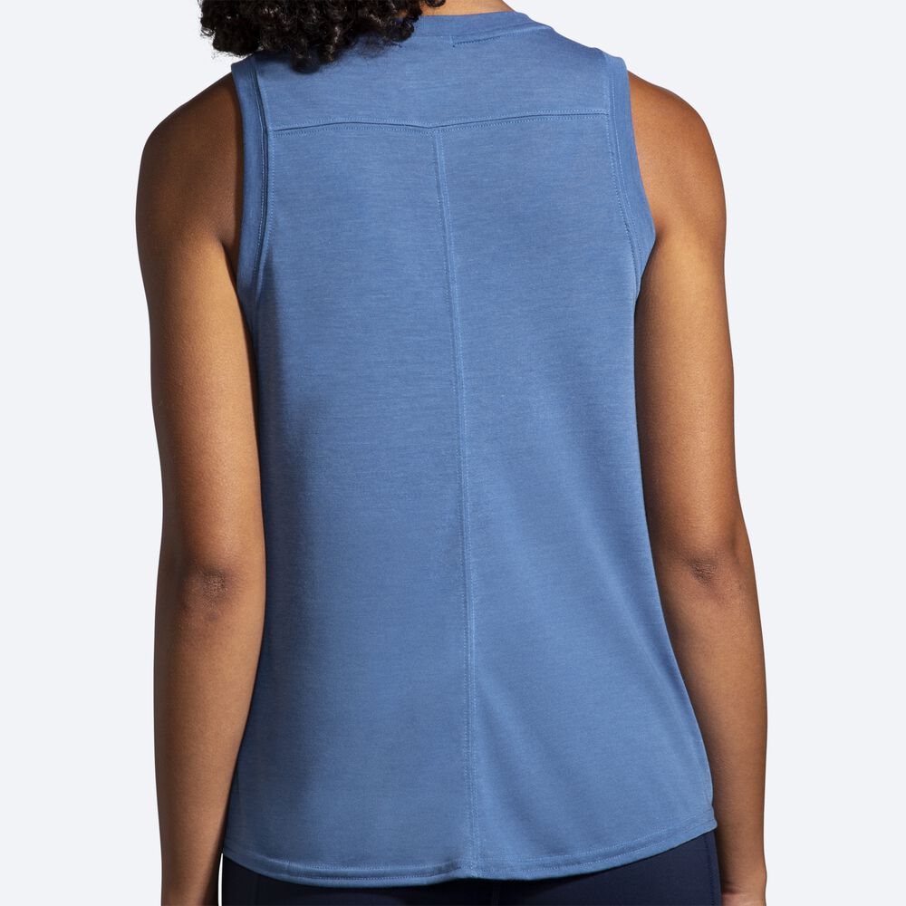 Camiseta Tirantes Brooks Distance Mujer Azules Gris | CR48032