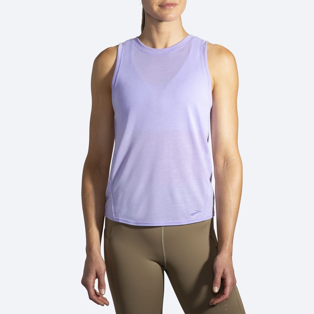 Camiseta Tirantes Brooks Distance Mujer Moradas Gris | CR50931