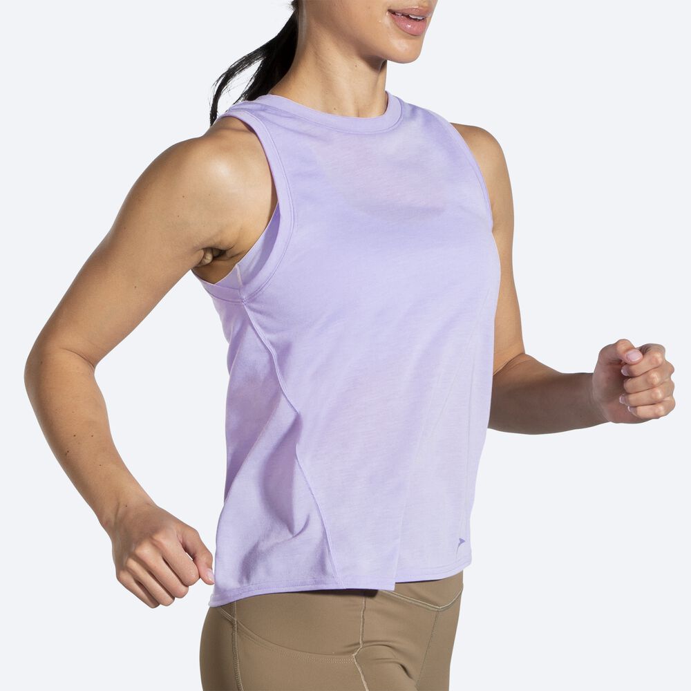 Camiseta Tirantes Brooks Distance Mujer Moradas Gris | CR50931