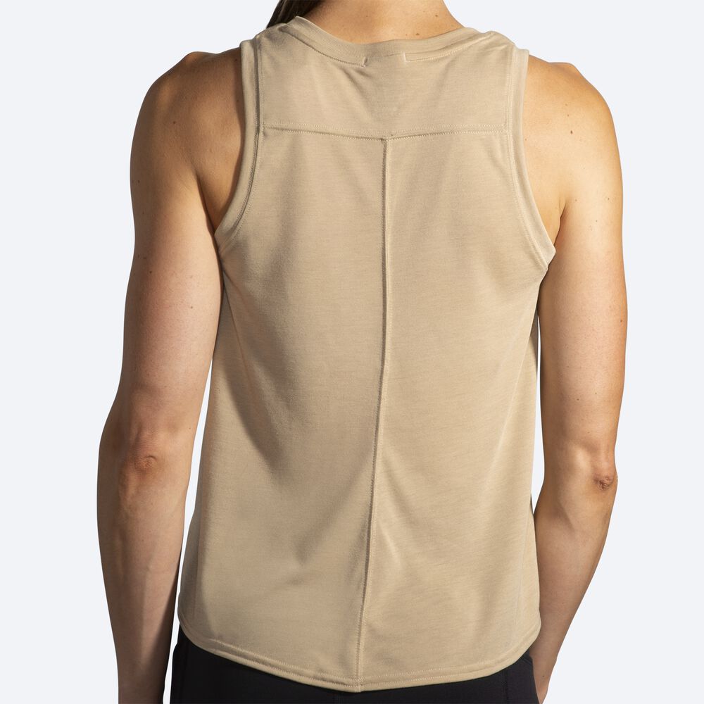 Camiseta Tirantes Brooks Distance Mujer Beige | CR54076