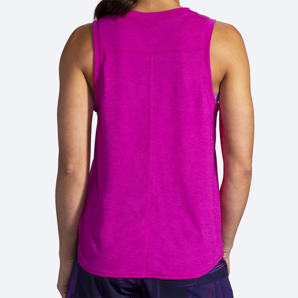 Camiseta Tirantes Brooks Distance Mujer Rosas | CR85739