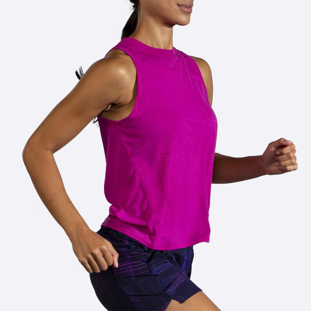 Camiseta Tirantes Brooks Distance Mujer Rosas | CR85739