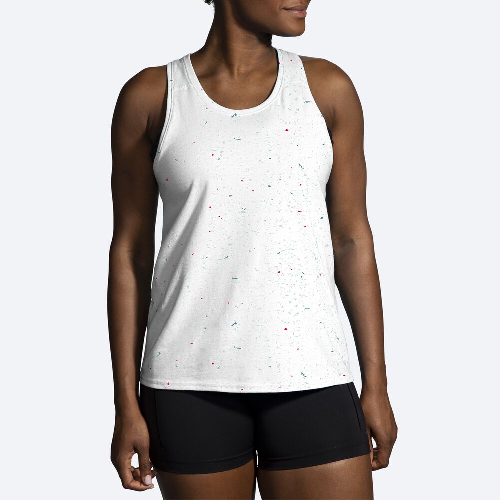 Camiseta Tirantes Brooks Distance Tank 2.0 Mujer Blancas | CR04725