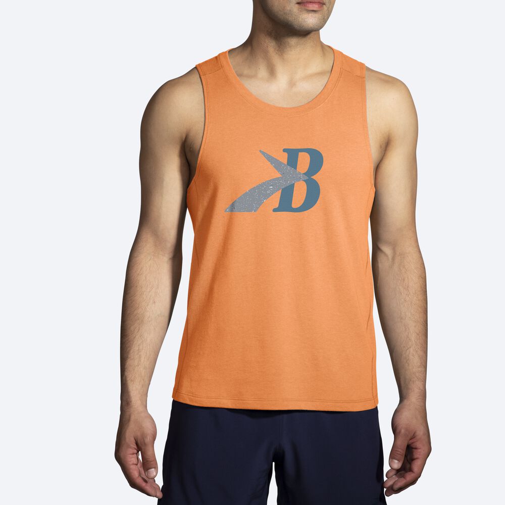 Camiseta Tirantes Brooks Distance Tank 2.0 Hombre Naranjas | CR40953