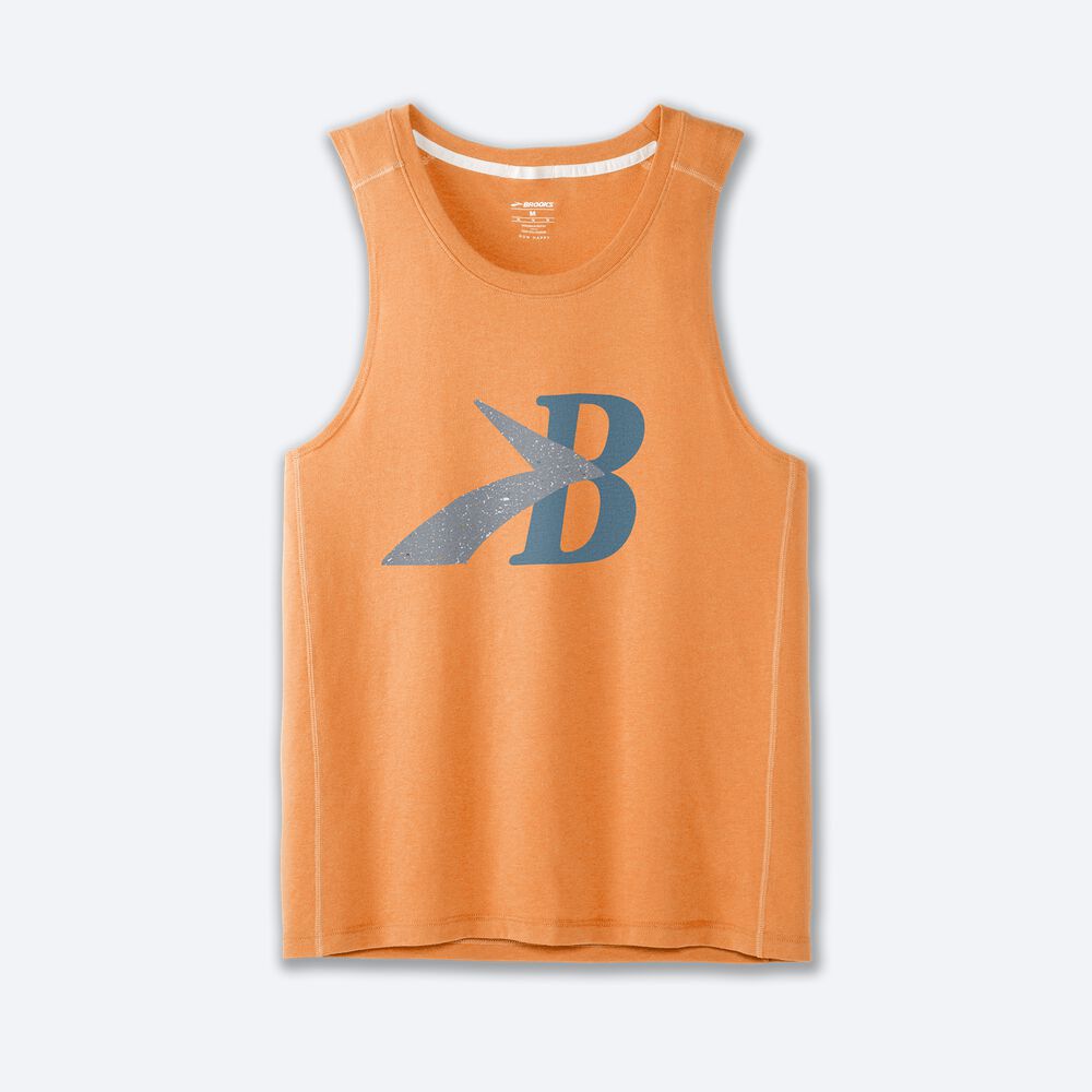 Camiseta Tirantes Brooks Distance Tank 2.0 Hombre Naranjas | CR40953