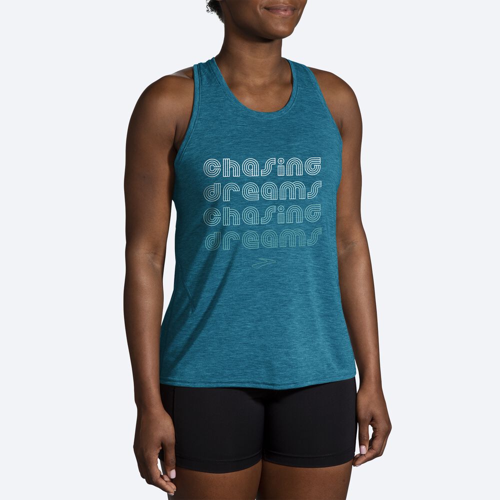 Camiseta Tirantes Brooks Distance Tank 2.0 Mujer Azules | CR62085