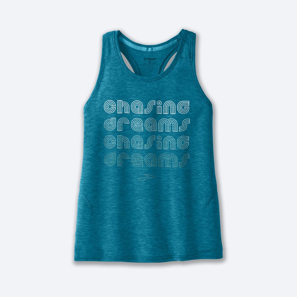 Camiseta Tirantes Brooks Distance Tank 2.0 Mujer Azules | CR62085