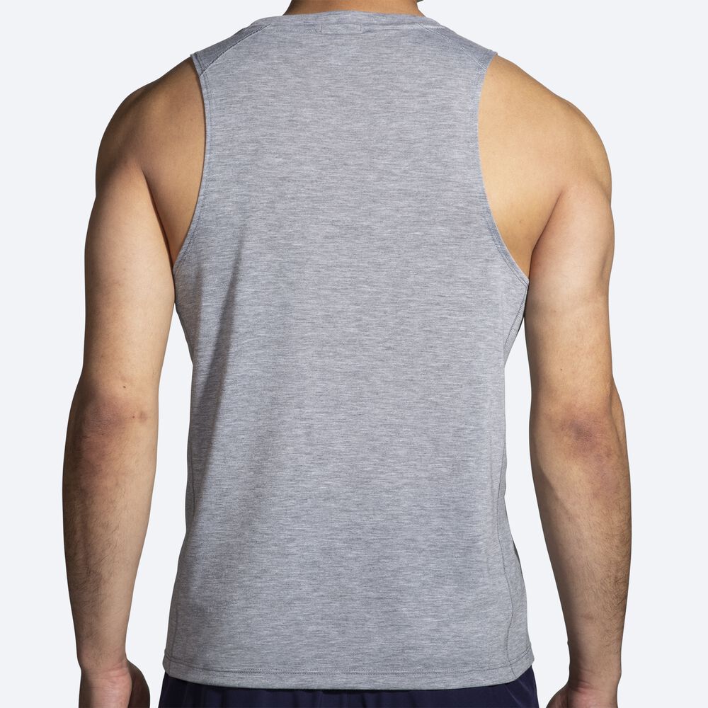 Camiseta Tirantes Brooks Distance Tank 2.0 Hombre Gris/Rayadas | CR71695