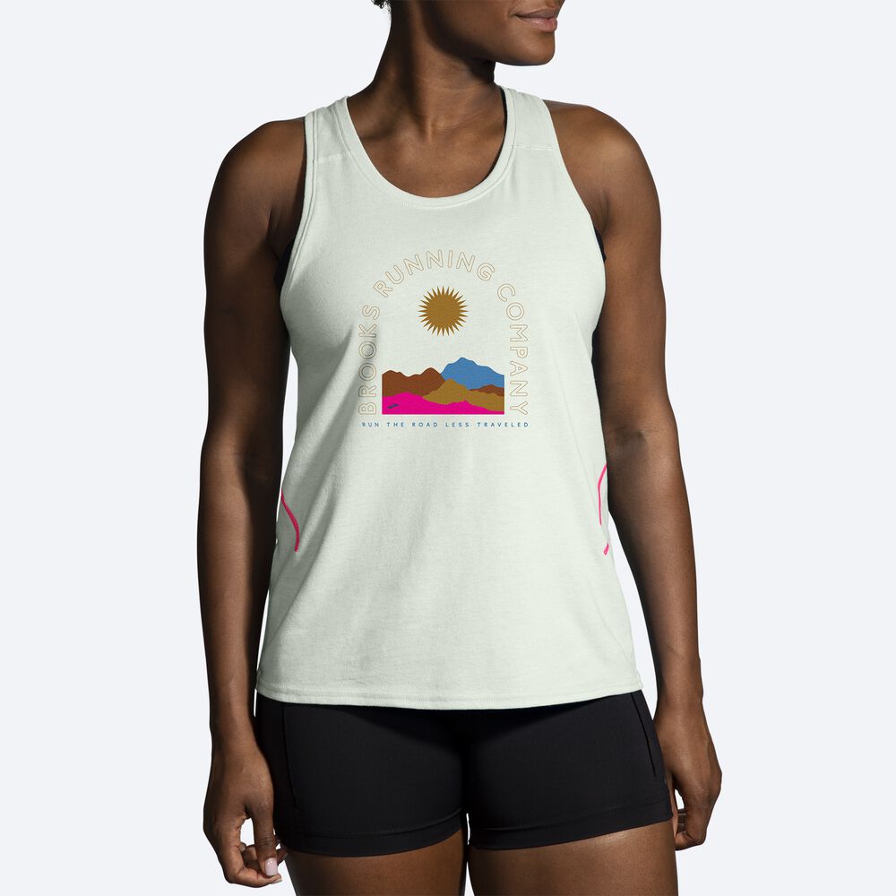 Camiseta Tirantes Brooks Distance Tank 2.0 Mujer Mist | CR79120