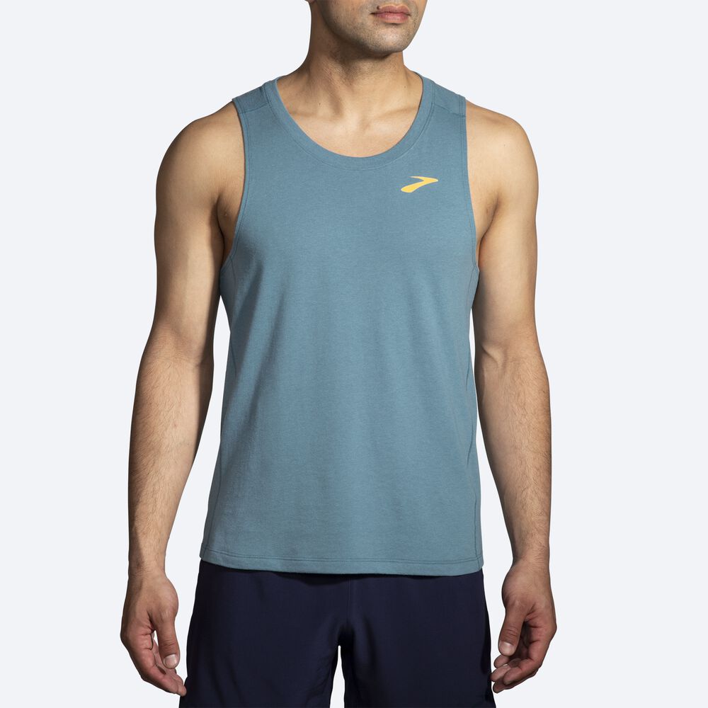 Camiseta Tirantes Brooks Distance Tank 2.0 Hombre Azules | CR81267