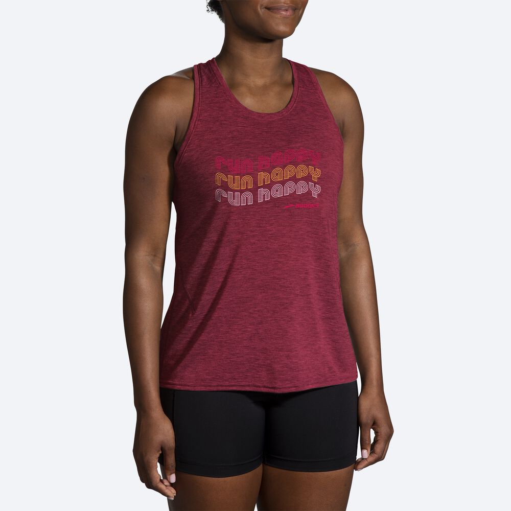 Camiseta Tirantes Brooks Distance Tank 2.0 Mujer Rojas | CR89413