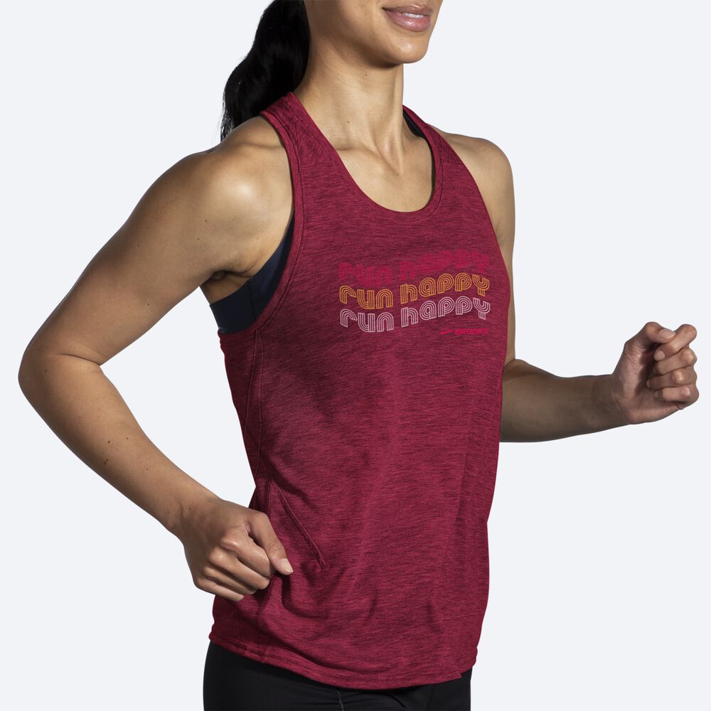 Camiseta Tirantes Brooks Distance Tank 2.0 Mujer Rojas | CR89413