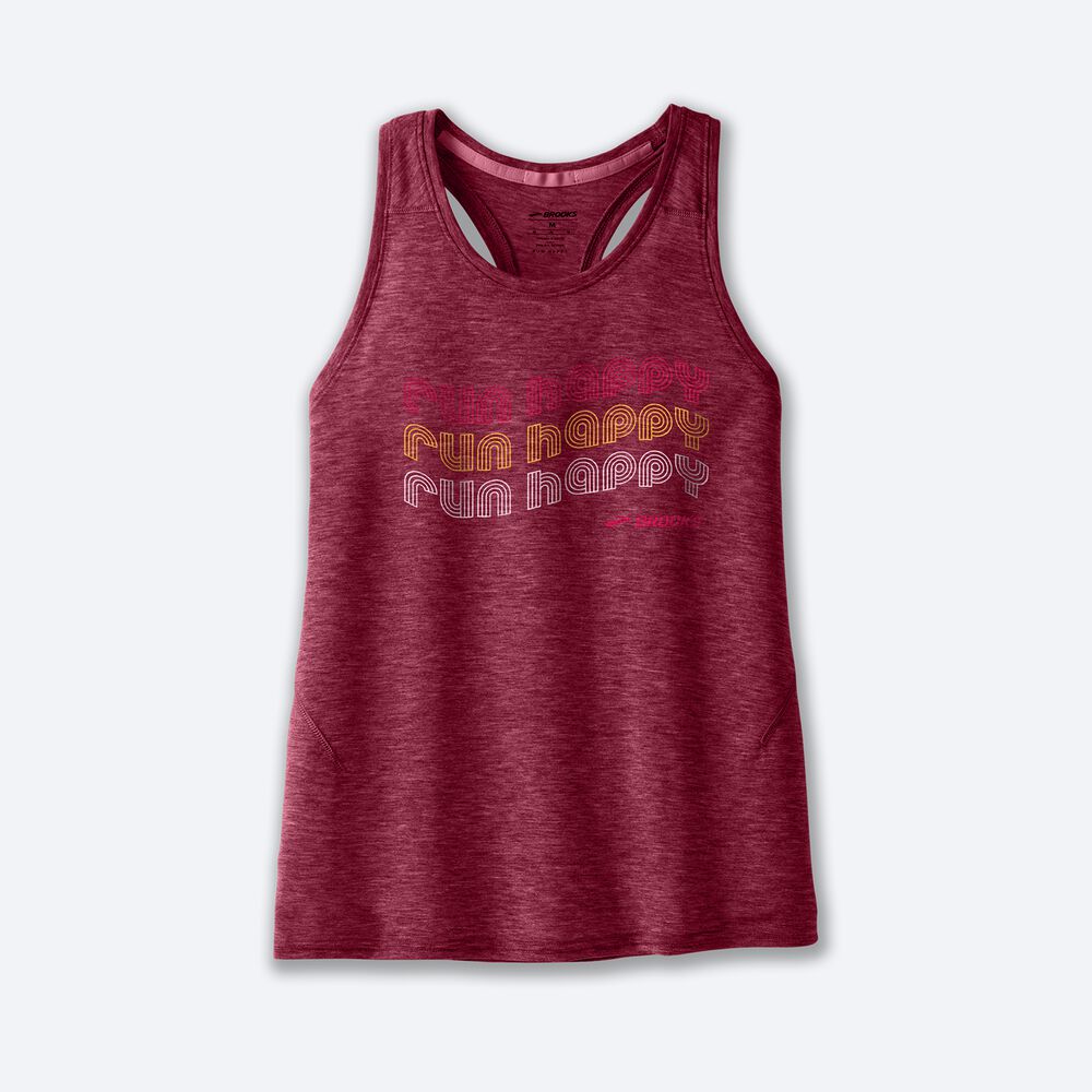 Camiseta Tirantes Brooks Distance Tank 2.0 Mujer Rojas | CR89413