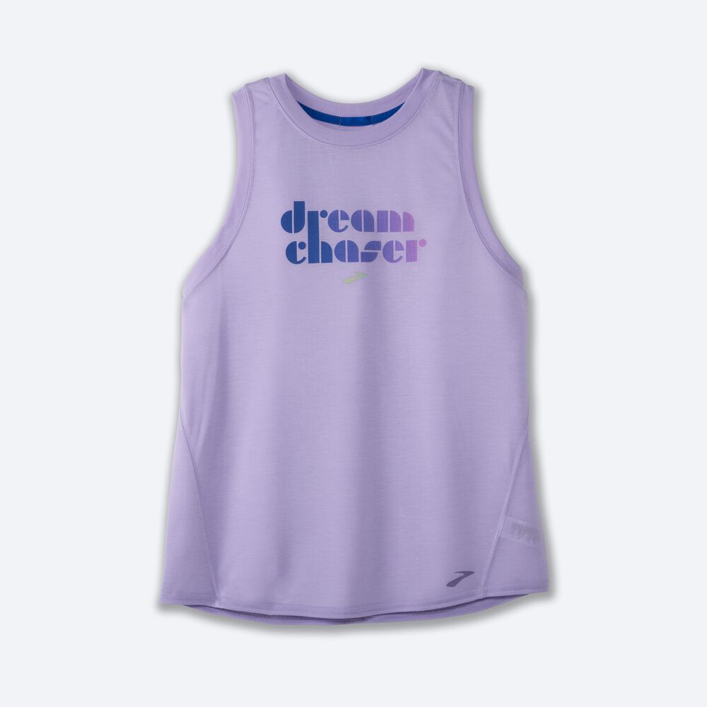 Camiseta Tirantes Brooks Empower Her Distance Estampadas Mujer Moradas Gris | CR43502