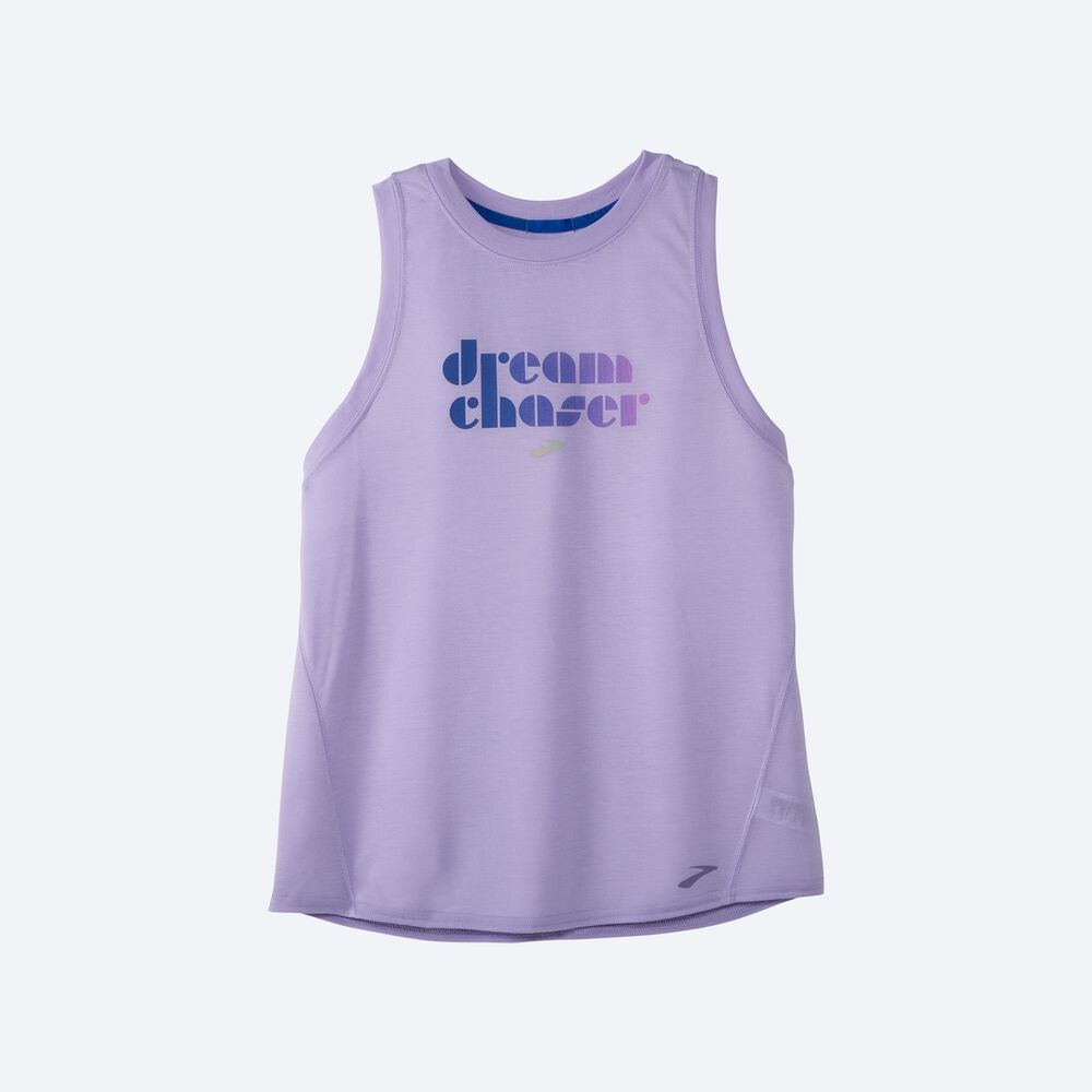 Camiseta Tirantes Brooks Empower Her Distance Estampadas Mujer Moradas Gris | CR43502