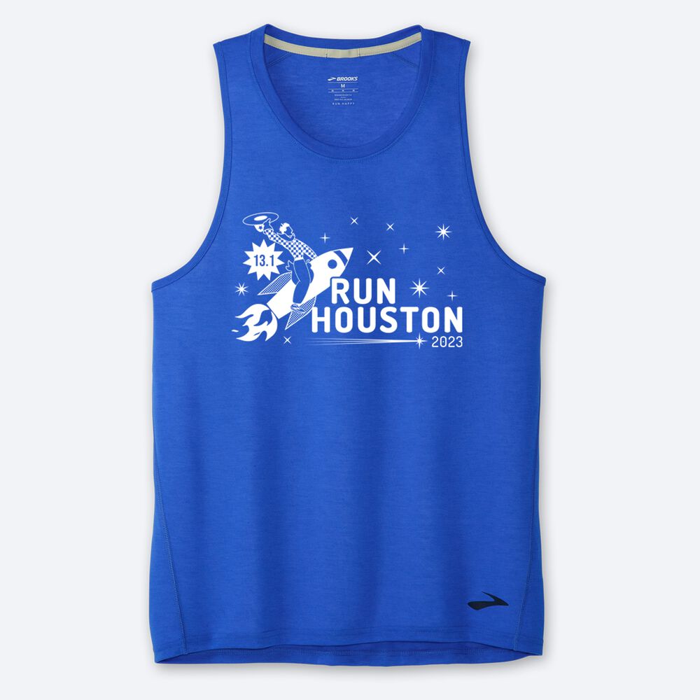 Camiseta Tirantes Brooks Houston23 Distance Tank 2.0 Hombre Azules | CR91780