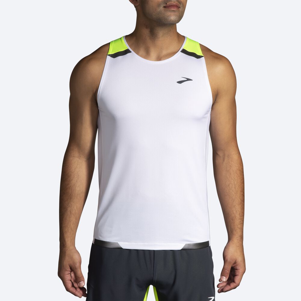 Camiseta Tirantes Brooks Run Visible Hombre Blancas | CR58691