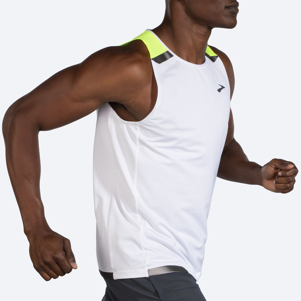 Camiseta Tirantes Brooks Run Visible Hombre Blancas | CR58691