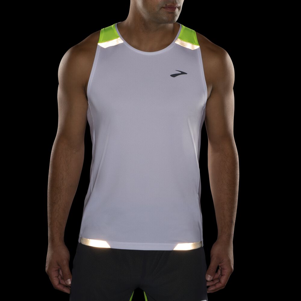 Camiseta Tirantes Brooks Run Visible Hombre Blancas | CR58691