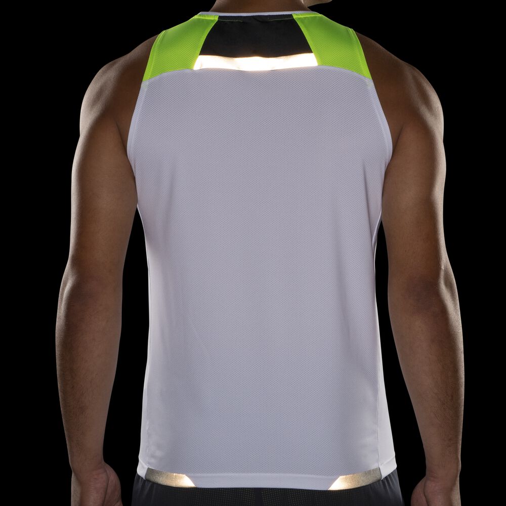 Camiseta Tirantes Brooks Run Visible Hombre Blancas | CR58691