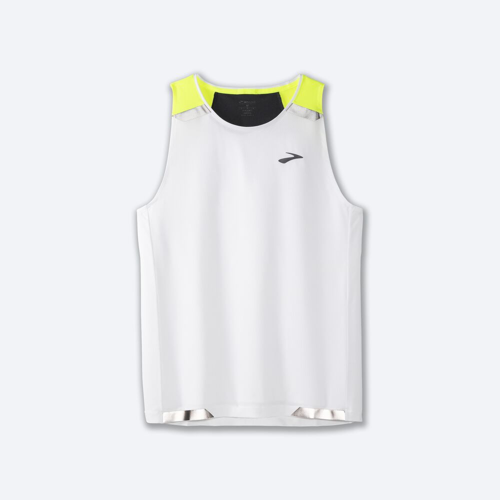 Camiseta Tirantes Brooks Run Visible Hombre Blancas | CR58691