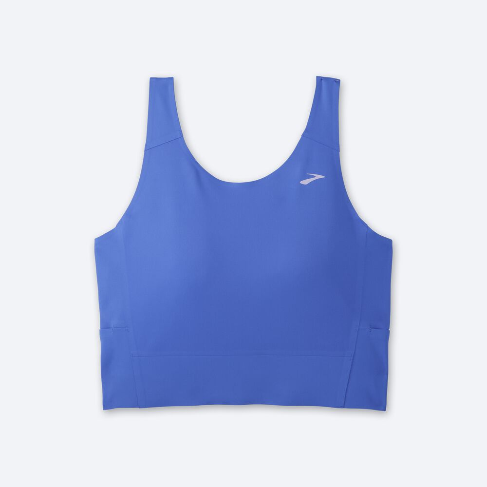 Camiseta Tirantes Brooks Run Within Crop Mujer Azules/Doradas | CR50287