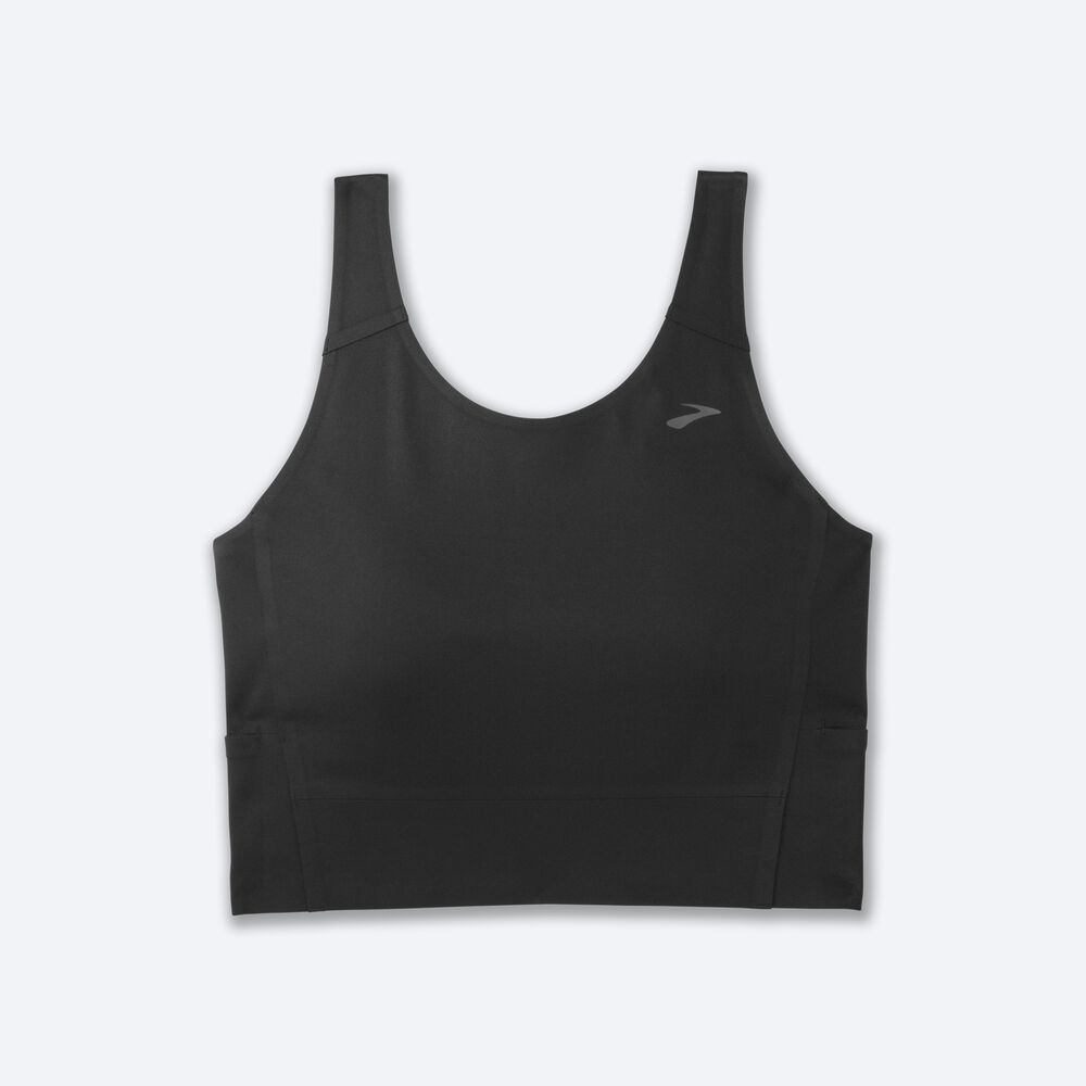 Camiseta Tirantes Brooks Run Within Crop Mujer Negras | CR81794