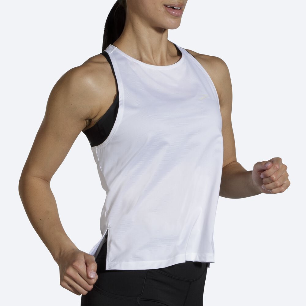 Camiseta Tirantes Brooks Sprint Free Mujer Blancas | CR09586