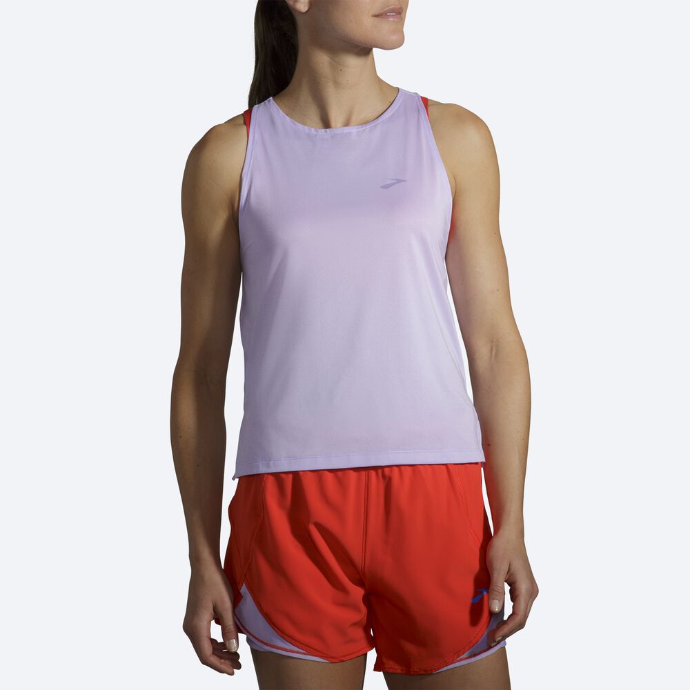 Camiseta Tirantes Brooks Sprint Free Mujer Moradas Gris | CR68721