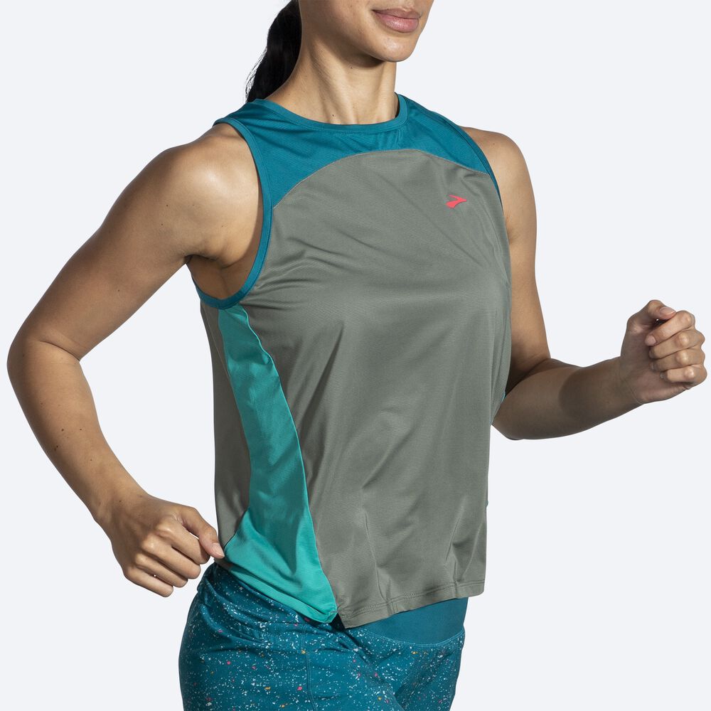 Camiseta Tirantes Brooks Sprint Free Tank 2.0 Mujer Verde | CR04179