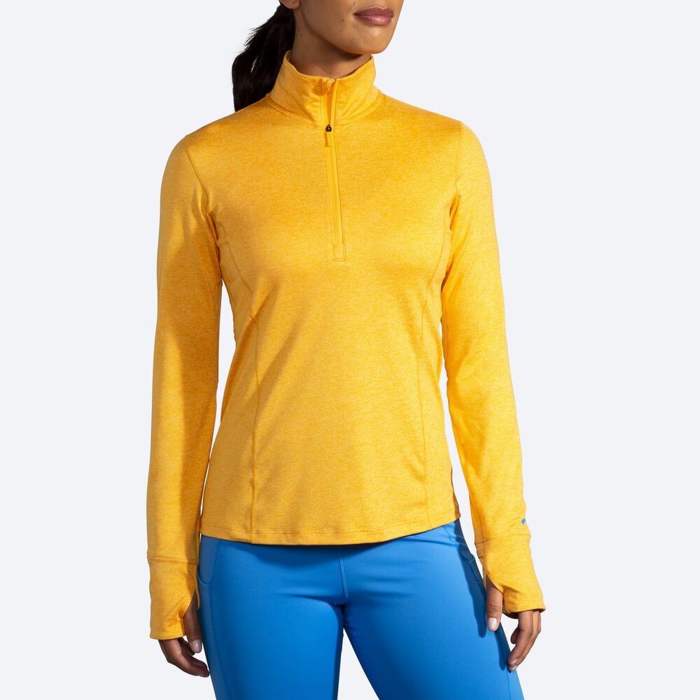 Chaquetas Brooks Dash 1/2 Zip Mujer Amarillo | CR90485