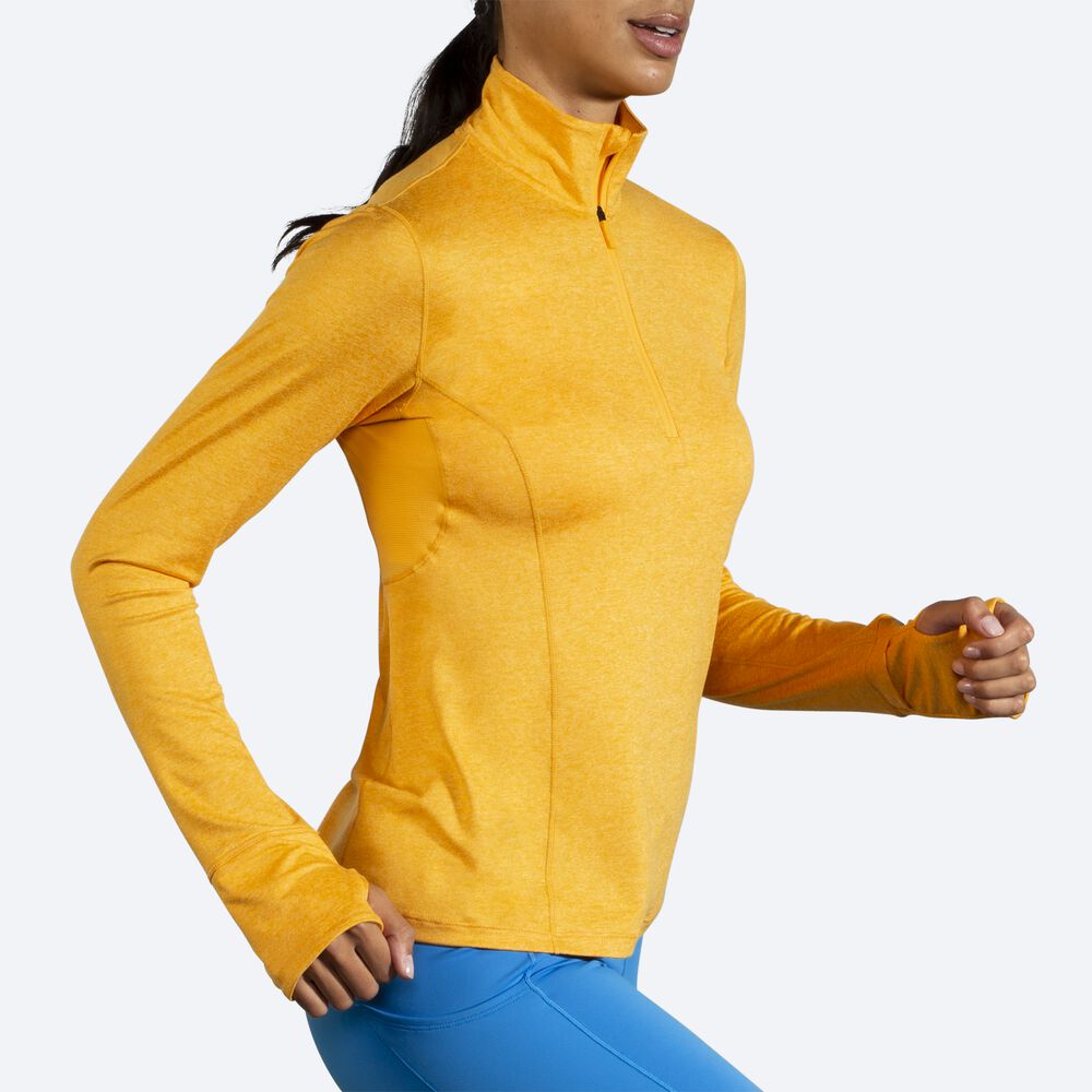 Chaquetas Brooks Dash 1/2 Zip Mujer Amarillo | CR90485