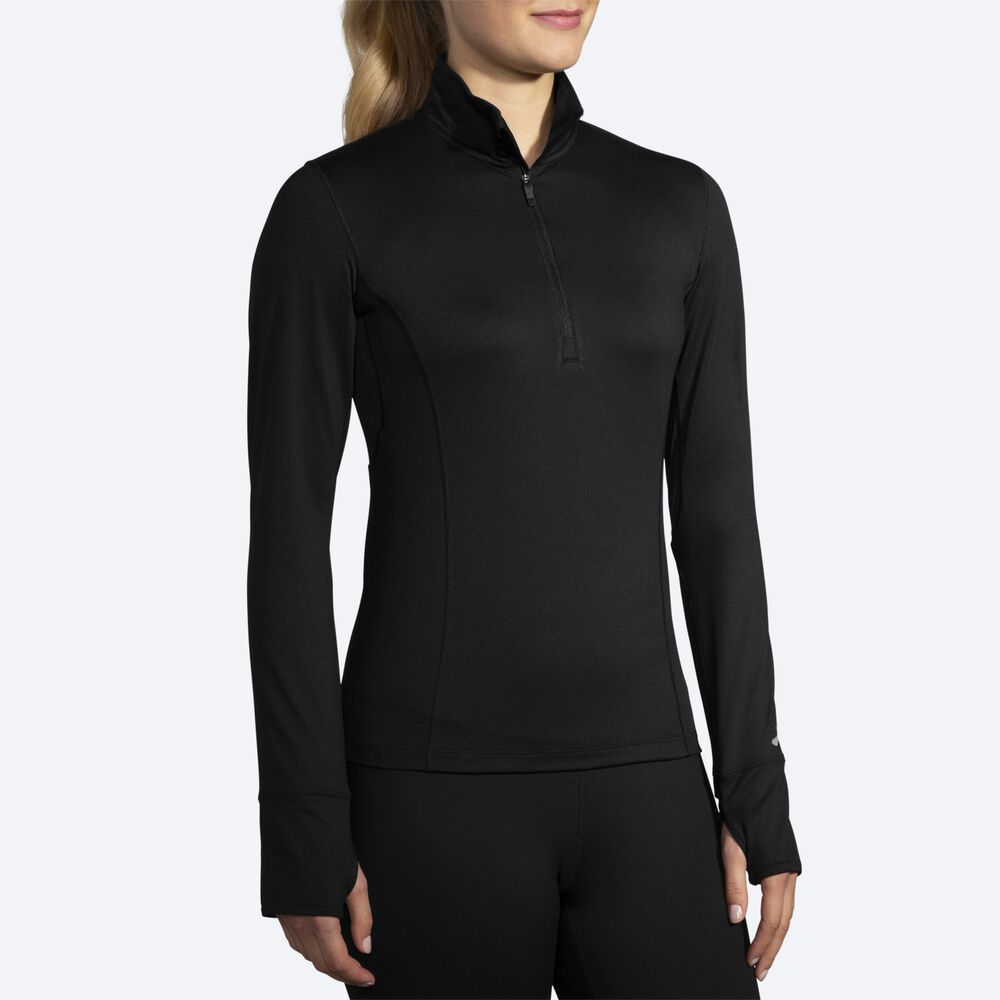 Chaquetas Brooks Dash 1/2 Zip Mujer Negras | CR02347