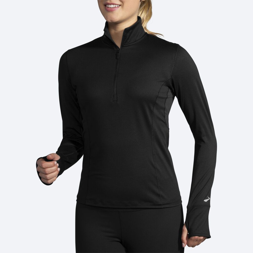 Chaquetas Brooks Dash 1/2 Zip Mujer Negras | CR02347