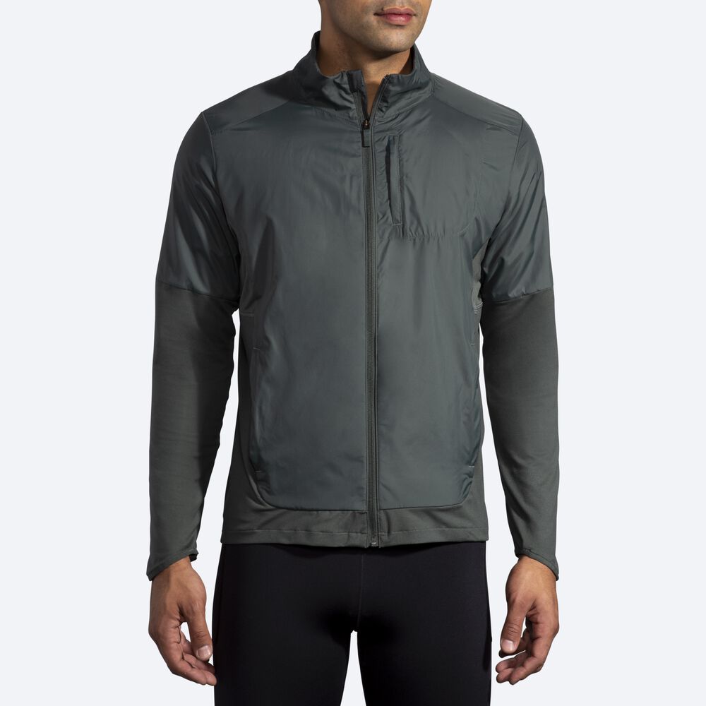 Chaquetas Brooks Fusion Híbrido Hombre Gris Oscuro | CR65942