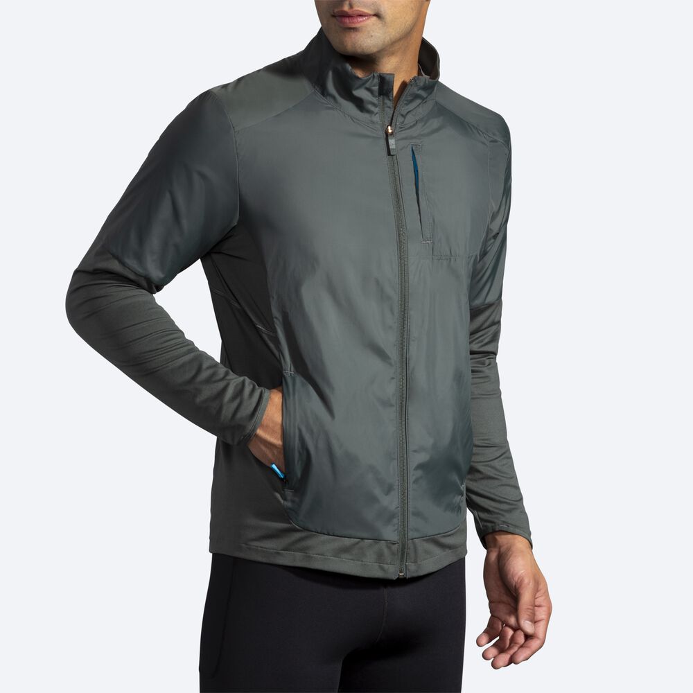 Chaquetas Brooks Fusion Híbrido Hombre Gris Oscuro | CR65942