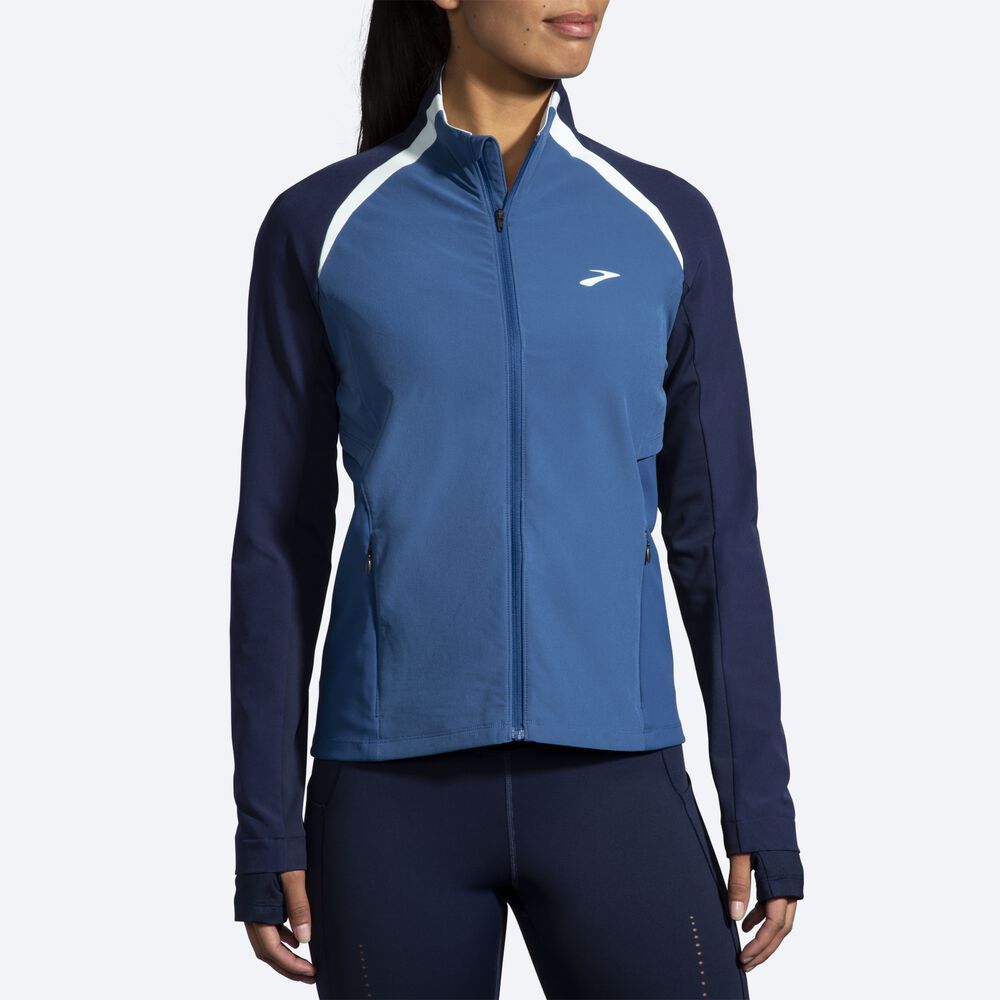 Chaquetas Brooks Fusion Híbrido Mujer Azul Marino/Azules Gris/Azules | CR45237