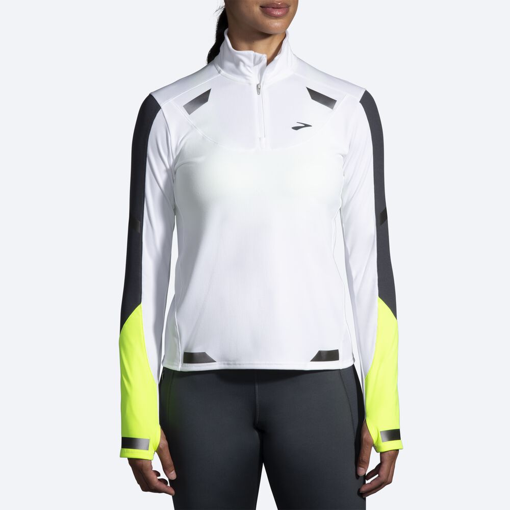 Chaquetas Brooks Run Visible 1/2 Zip Mujer Blancas | CR50914