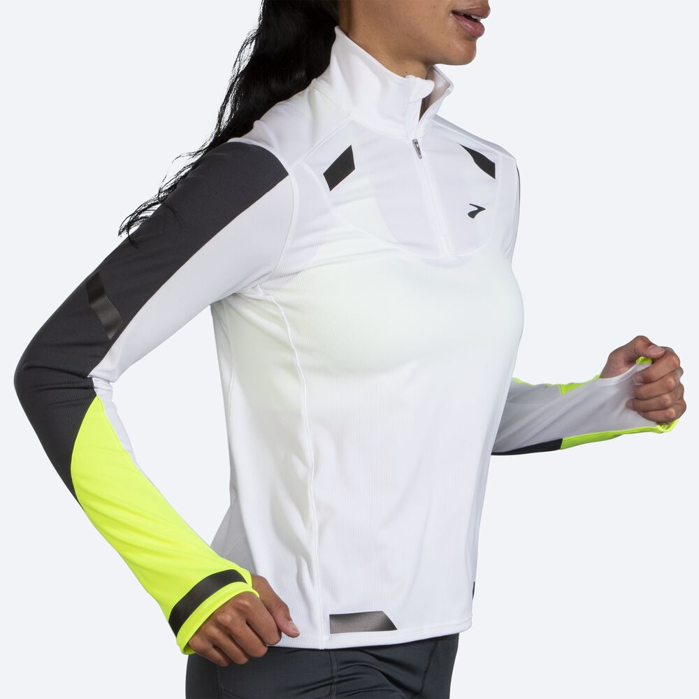 Chaquetas Brooks Run Visible 1/2 Zip Mujer Blancas | CR50914